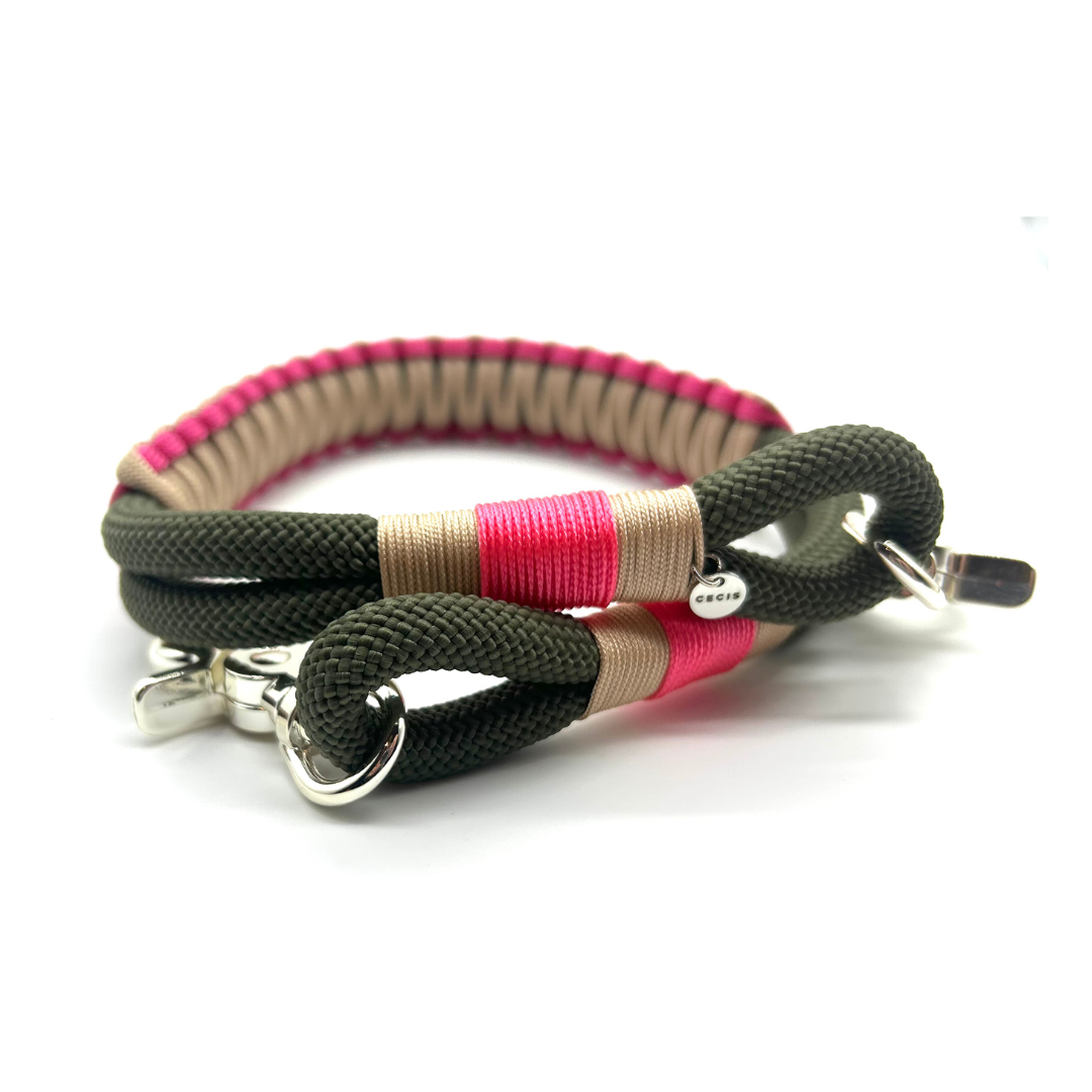 Bag Strap Duo Olive/Pink