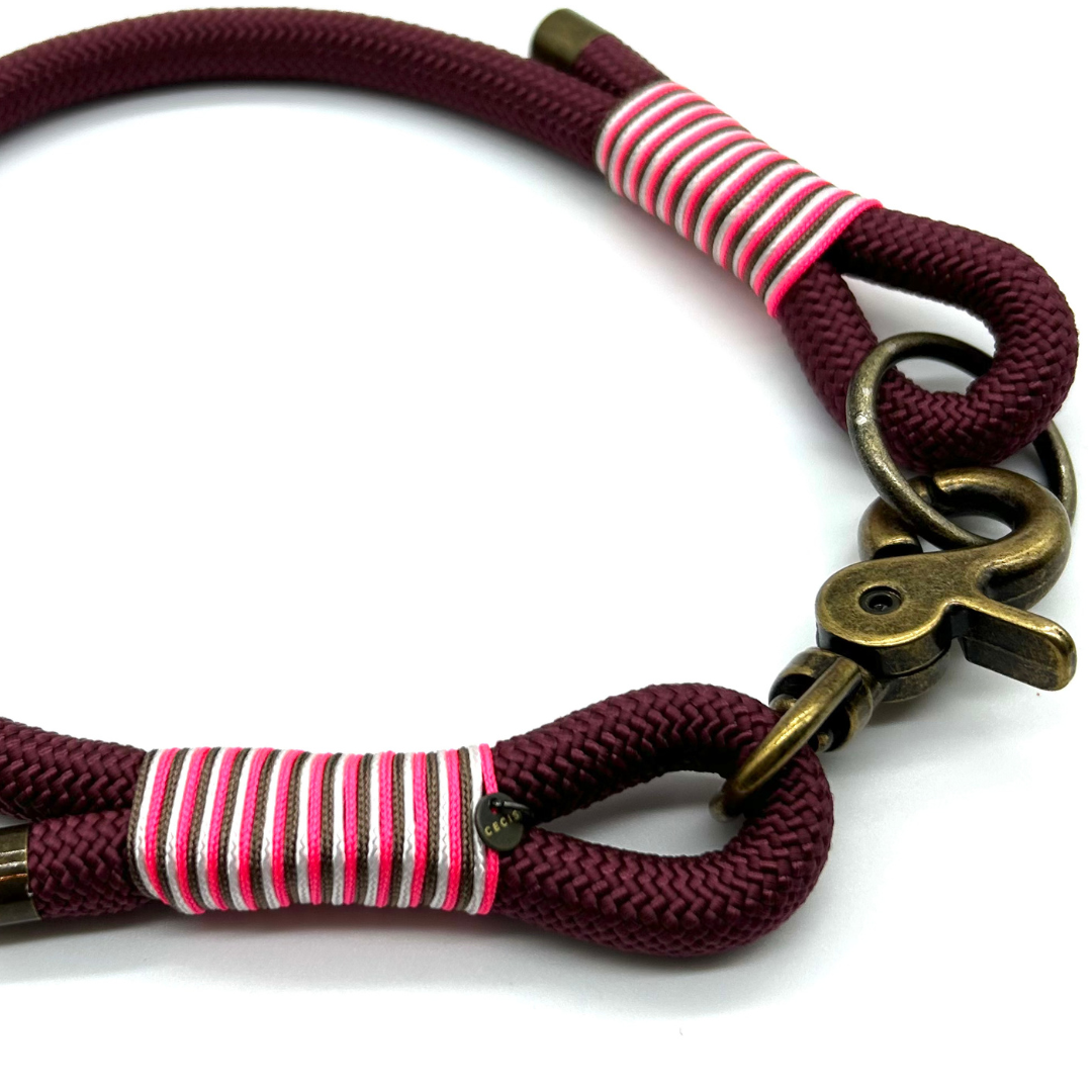 Halsband 'Lucky Leash' in Bordeaux